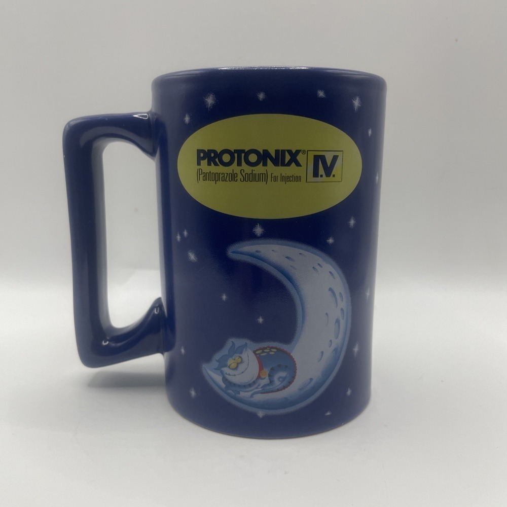 PROTONIX 40 Mg Acid Reducer Pharmaceutical Drug Rep Coffee Mug - Blue Moon